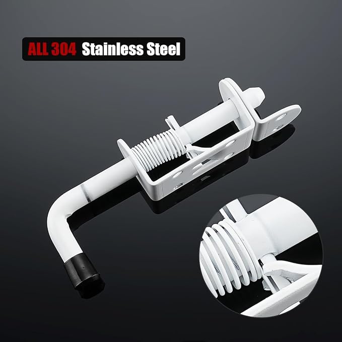 JQK Spring Loaded Latch Pin, 304 Stainless Steel Barrel Bolt Thickened 2mm Door - Image 3