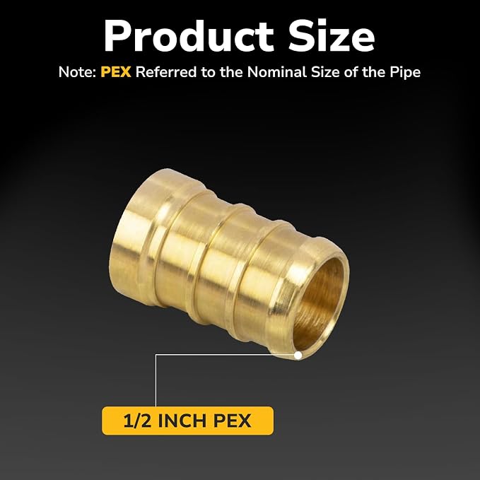 10 Pack 1/2" Pex Plug End Cap, Pex Fittings, Heavy-Duty Brass Crimp Fittings - Image 2