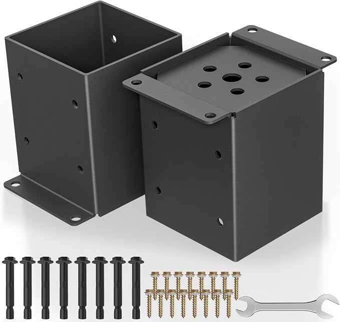 2 PCS Metal 6×6 Post Base, Inner Size 5.6"x5.6" | Heavy Duty Post Bracket by PGGP