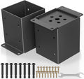 2 PCS Metal 6×6 Post Base, Inner Size 5.6"x5.6" | Heavy Duty Post Bracket by PGGP