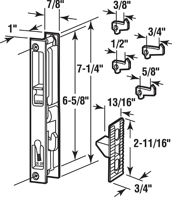 Slide-Co 14436 Glass Door Flush Latch - Image 2
