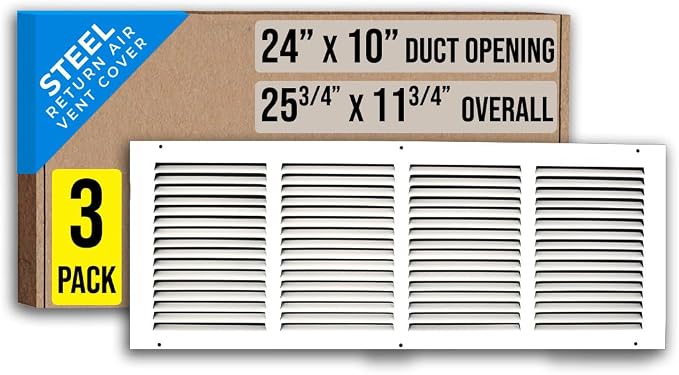 Fits 24x10 Duct Opening | Steel Return Air Grille by Handua | Vent Cover Grill by Handua
