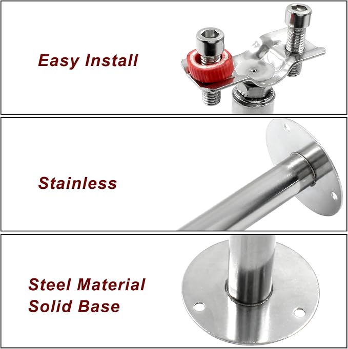2 Pcs 1/2inch Adjustable Ceiling Pipe Support Stainless Steel Bracket | OD Pipe - Image 4