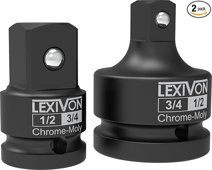 LEXIVON 1/2" & 3/4" Impact Socket Adapter, 2-Piece Set | 1/2" ~ 3/4" Reducer by LEXIVONTools