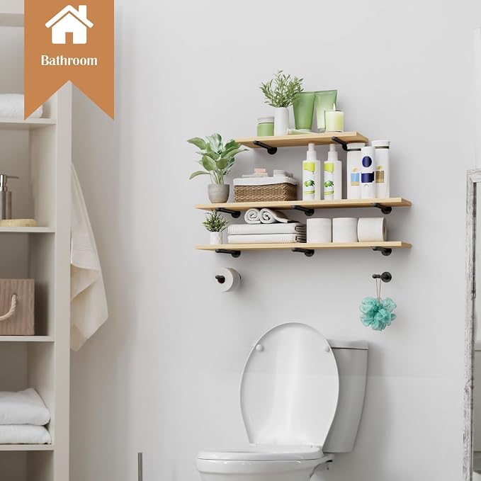 Pipe Shelf Bracket Set of 10 Floating Shelving Bracket 12 Inch | Heavy Duty - Image 5