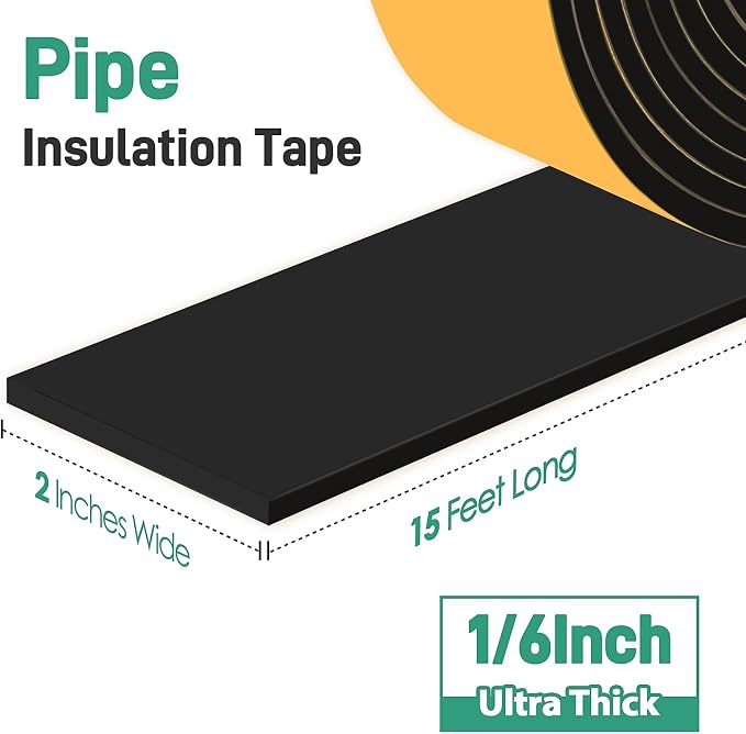TOHONFOO Outdoor Pipe Insulation Tapes, Foam Pipe Heat Tape, insulation foam - Image 7