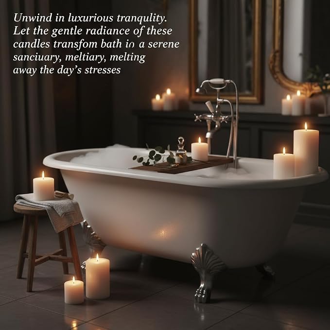 Ribbed Pillar Candles, Large Mixed Soy Wax Scented Pillar Candles | Aesthetic - Image 8