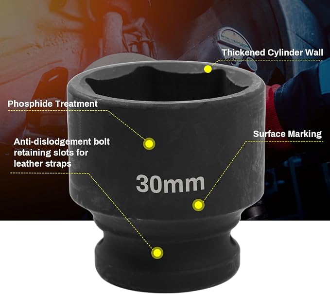1/2" Drive 30mm Deep Impact Socket, 6 Point Chrome Molybdenum Steel Heavy Duty - Image 5