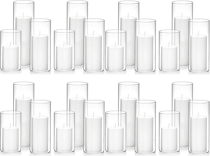 Set of 24 White Pillar Candles - Image 9