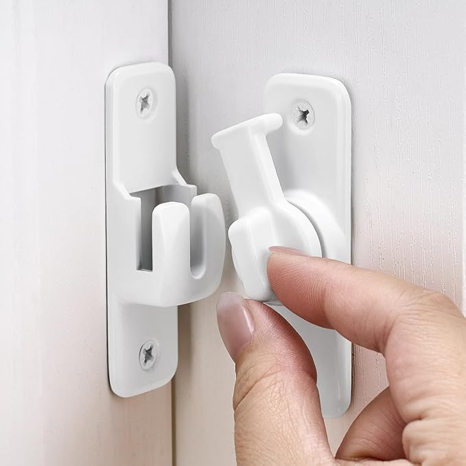 White 90/180 Degree Flip Latch, Zinc Alloy Barn Door Latch | Right Angle Door by INIRET