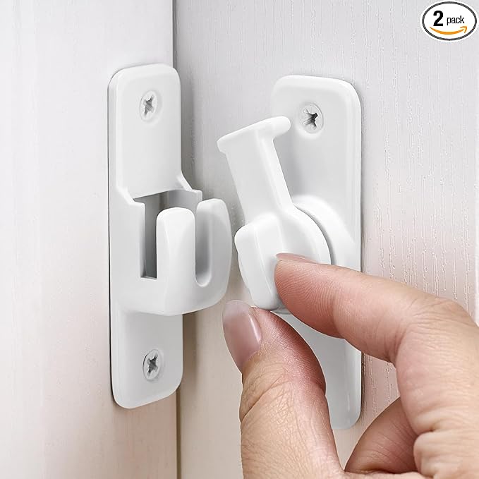 2 Pcs White 90/180 Degree Flip Latch, Zinc Alloy Barn Door Latch | Right Angle by INIRET