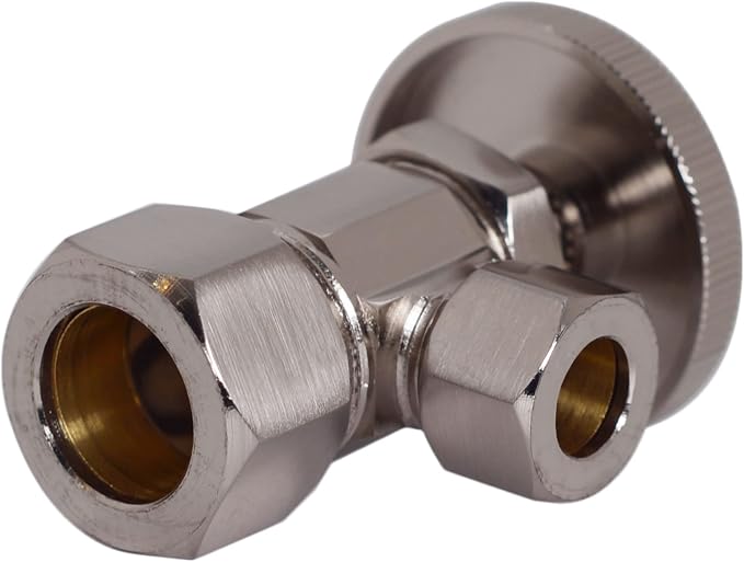 Westbrass A105-20 Round Handle Angle Stop Shut Off Valve, 1/2" Copper Pipe Inlet - Image 2
