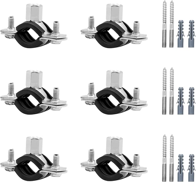 6 Pcs 0.6-0.7 Inch Split Ring Pipe Hanger, 15-19mm Heavy Duty Adjustable Pipe by AKIHISA