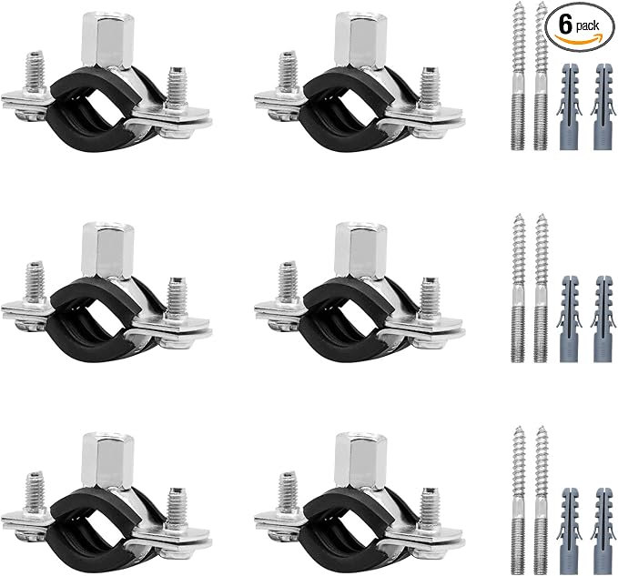 6 Pcs 1.3-1.4 Inch Split Ring Pipe Hanger, 32-36mm Heavy Duty Adjustable by AKIHISA