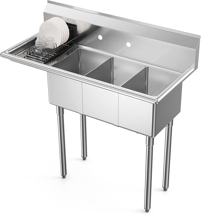 ROVSUN Commercial Sink, Stainless Steel by ROVSUN