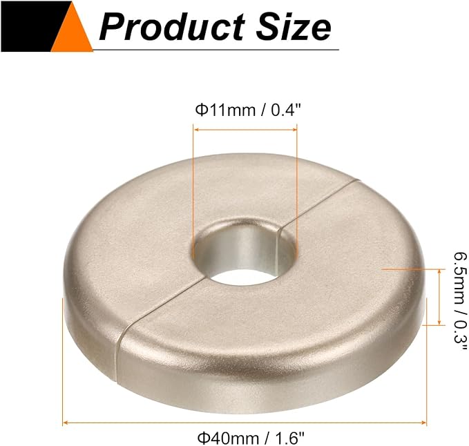HARFINGTON 2pcs Wall Split Flange 11mm/0.4" Self-Adhesive Plumbing Cover Plates - Image 2