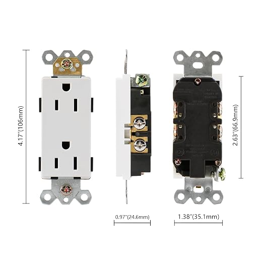 Wengart 15 Amp Decorator Receptacle, Non-Tamper-Resistant Electrical Outlet - Image 3