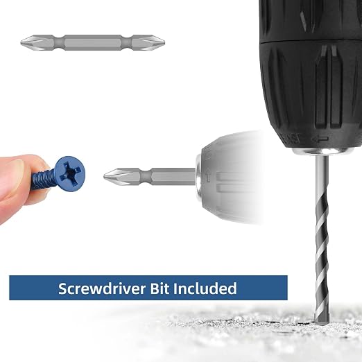 1/4" x 5" Concrete Screw Anchor Blue Flat Head Screws - Image 5