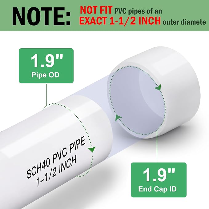 SCH40 PVC Cap 1-1/2 Inch - Image 2