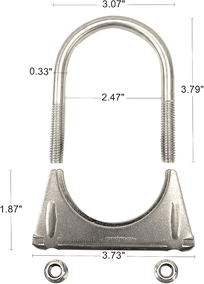 Universal Heavy Duty 2-1/4 Inch Stainless Exhaust Exhaust Clamp 2.25" Exhaust - Image 2