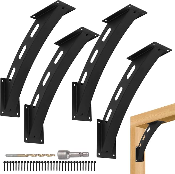 4-Pack Curved 45 Degree Pergola Beam Angle Support Brackets | One-piece bent by OutdoorHardwareManufacturer