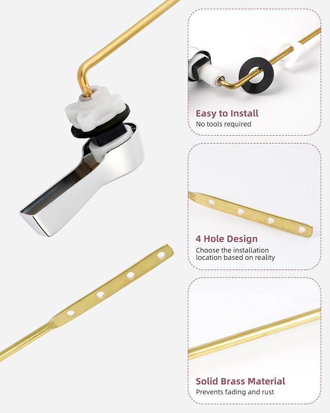 Hibbent Universal Metal Front Mount Toilet Handle - Image 5