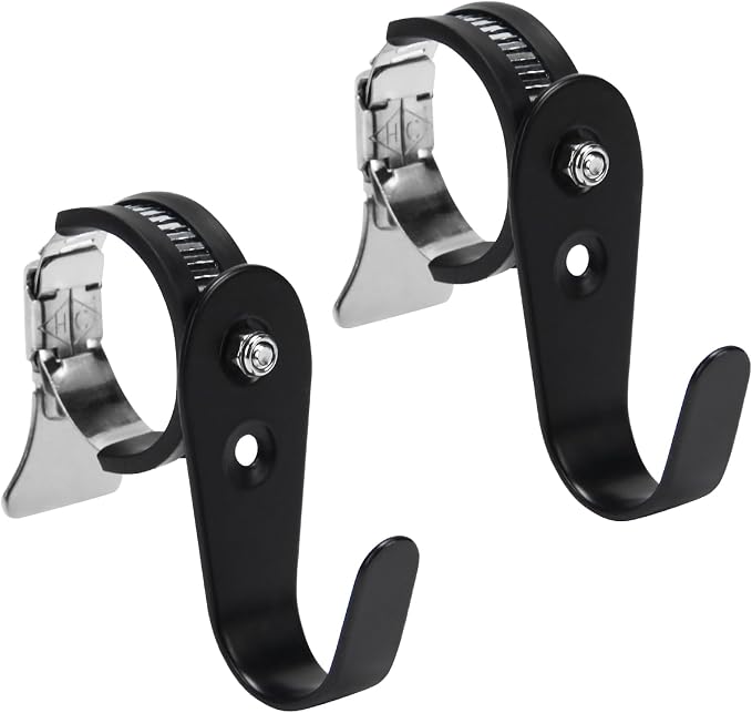 Tube Rod Hooks, for 0.83"-1.5" in Inner Dia Adjustable Rod, Bathroom Wardrobe by DOVORSY