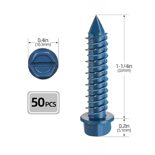 1/4" x 1" Concrete Screws, for Masonry, Brick or Stucco - Image 2