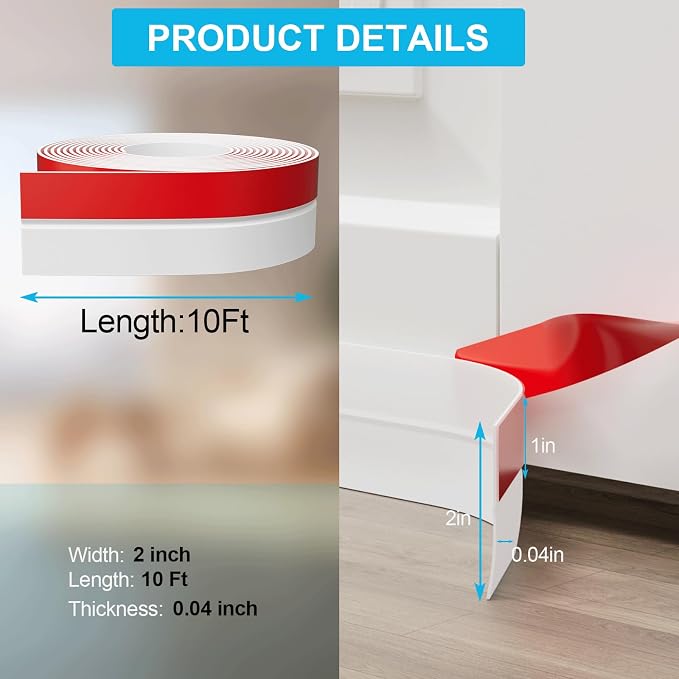 New Thickened Upgraded 2Inch x 10FT Door Weather Stripping, Extra Thick 1mm - Image 5