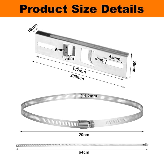 2Set Pole Mounting Kits, Stainless Steel Pole Clamp Mount Brackets - Image 2