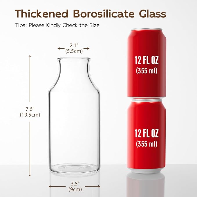 Clear Glass Vase, Small Glass Flower Vase, 7.6 inch Mini Vase - Image 2
