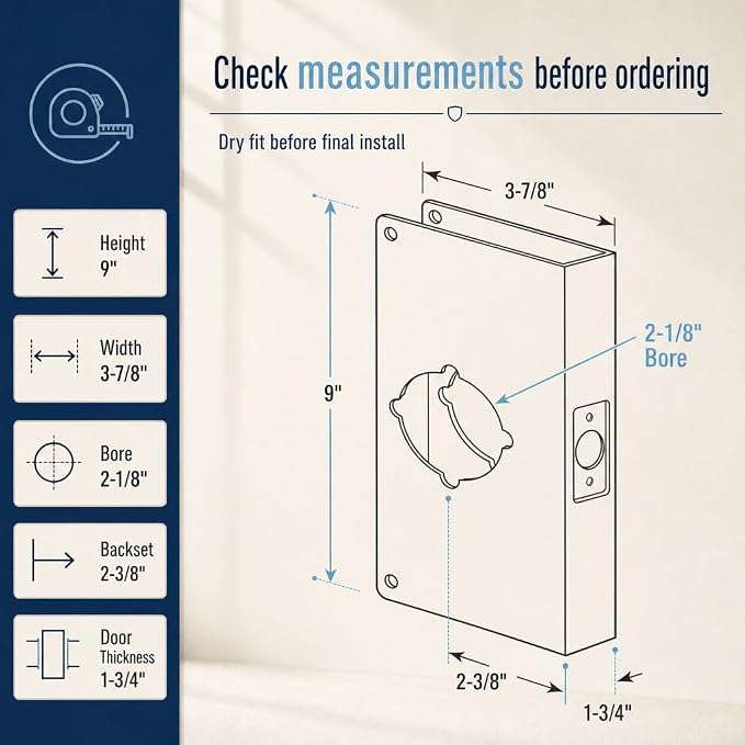 Prime-Line U 9551 Stainless Steel Lock and Door Reinforcement Plate - Image 5