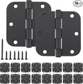 3.5 Inch Interior Door Hinges, 5/8 Inch Radius, Matte Black, 18 Pack | by HOME+MASTER+HARDWARE