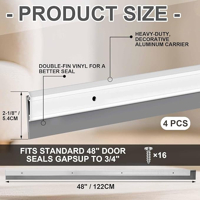 FoldTier 4 Pcs Slotted Door Sweep - Image 2