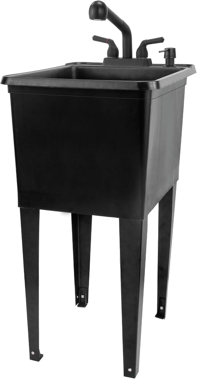 Space Saver Utility Sink by JS Jackson Supplies, Pull-Out Faucet, Soap Dispenser by JSJACKSONSUPPLIES