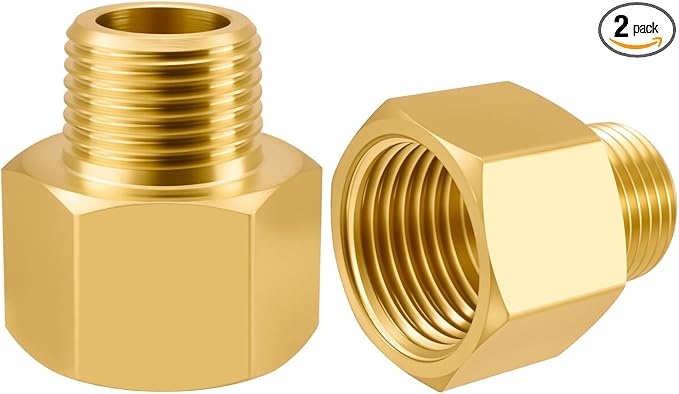 SDTC Tech 2-Pack Brass Pipe Fitting 3/8 NPT Thread Male to 1/2 NPT Thread by SDTCTech