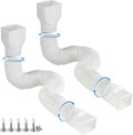 plusgutter White-2pack Rain Gutter Downspout Extensions Flexible, Drain by plusgutter