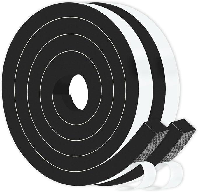 Foam Weather Stripping Tape, High Density CR, 1 in x 1 in x 13Ft | Weather by MIKONIYA
