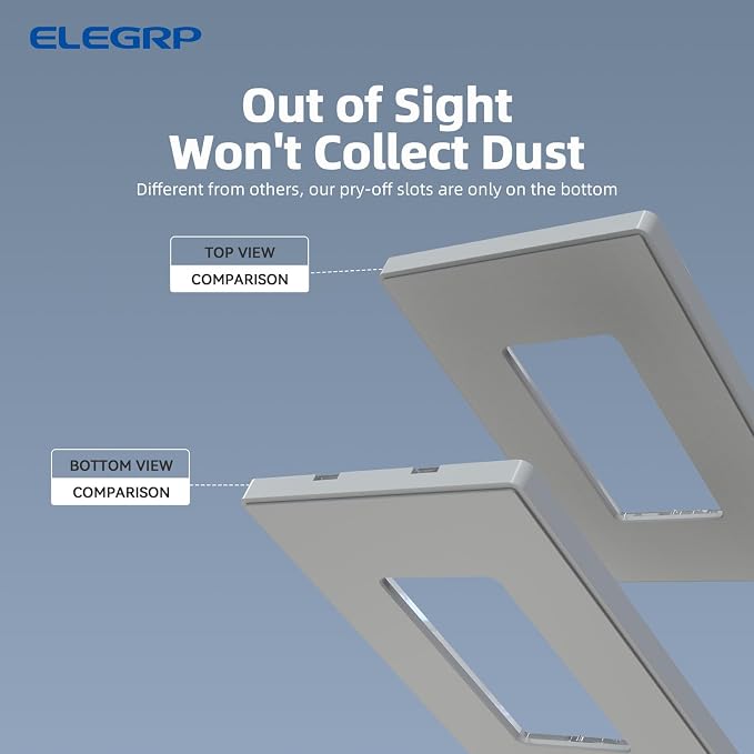 ELEGRP 1-Gang Screwless Decorative Wall Plates, Mid-Size Unbreakable - Image 3