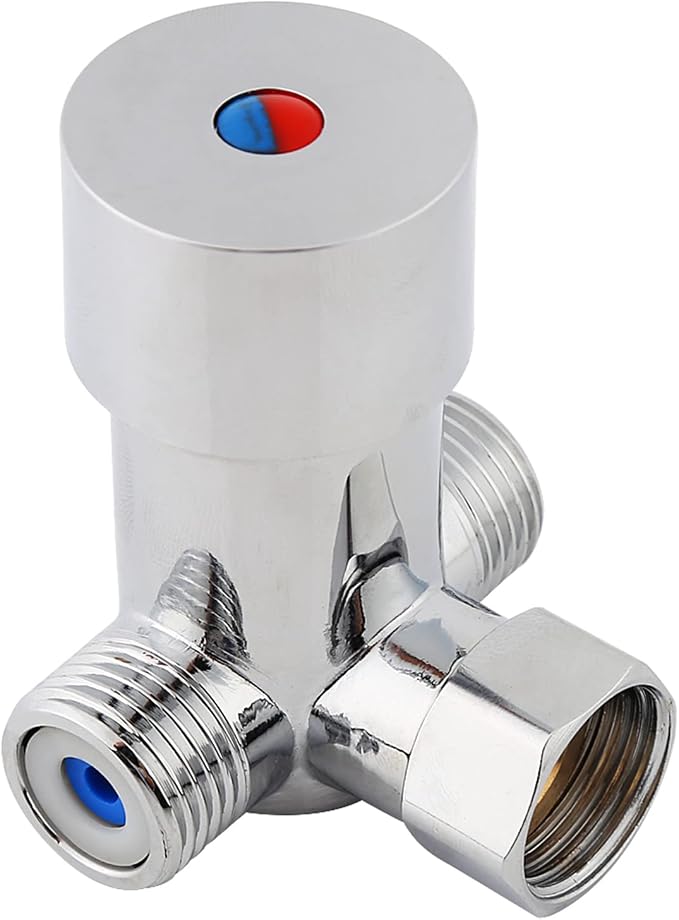 Thermostatic Mixing Valve G1 2 Compact Brass Temperature Control Water Blending - Image 9