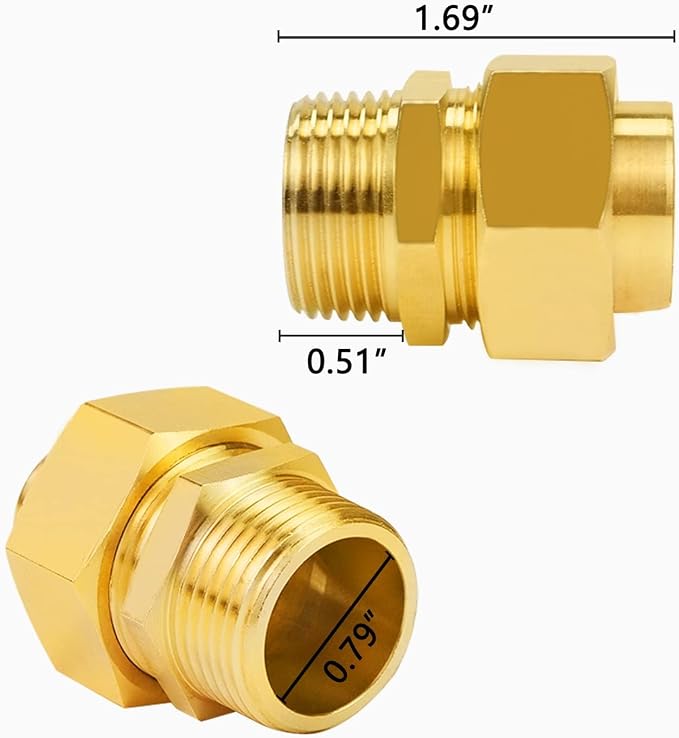 CSST Male NPT Fitting Kit 2 Pack Grill Propane Conversion Connector 3/4" NPT - Image 2