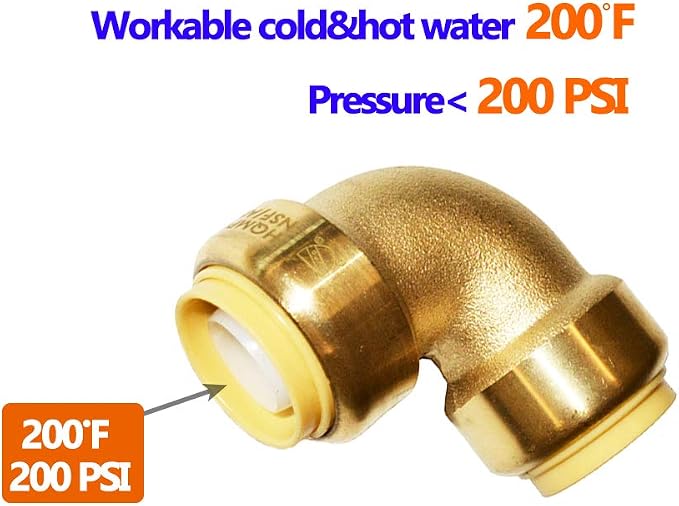 Pex Fitting 1/2" Pex Fittings PushFit Elbow 90-Degree Fitting 1/2" Elbow - Image 5