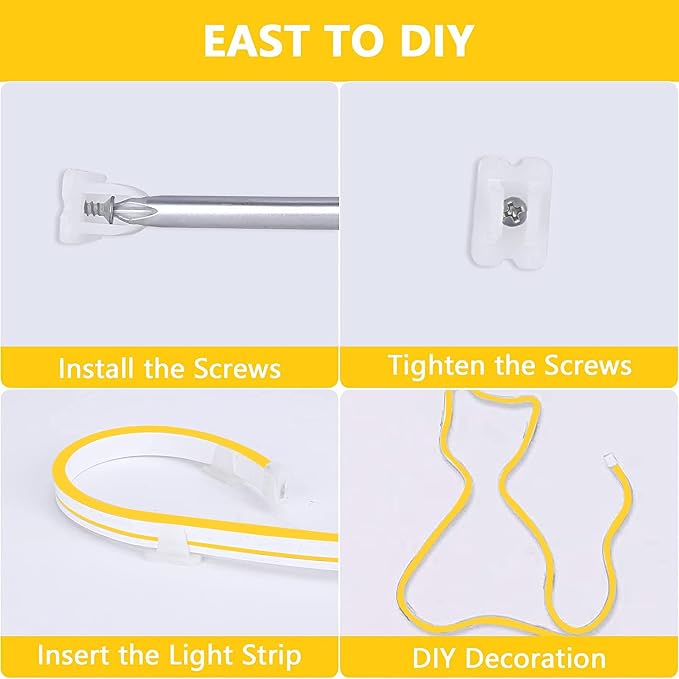 Lamomo LED Neon Lights, 16.4ft Yellow LED Strip Light, 12V 0.39In/Cut Silicone - Image 6
