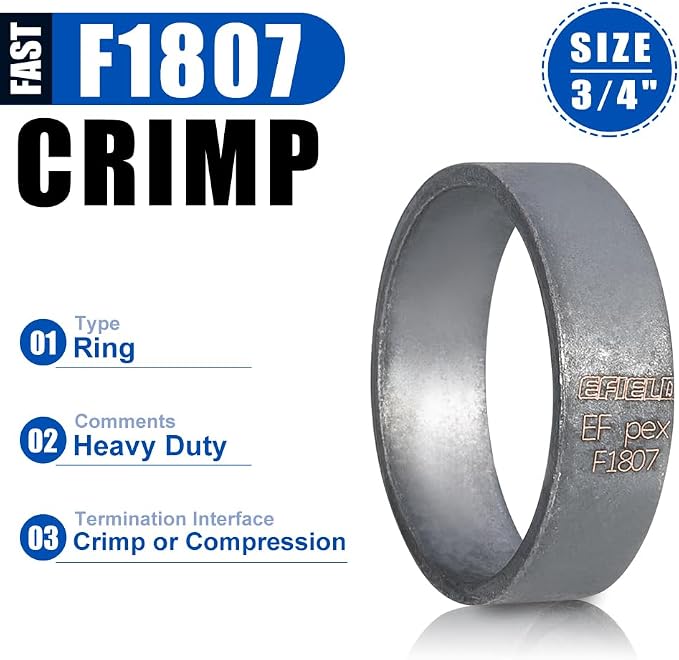 100 piece EFIELD 3/4-inch Pex Copper Crimp Rings - Image 3