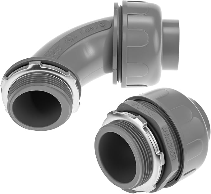 QWORK Liquid Tight Connector, 1-1/2 inch PVC Flexible Conduit Connector - Image 2