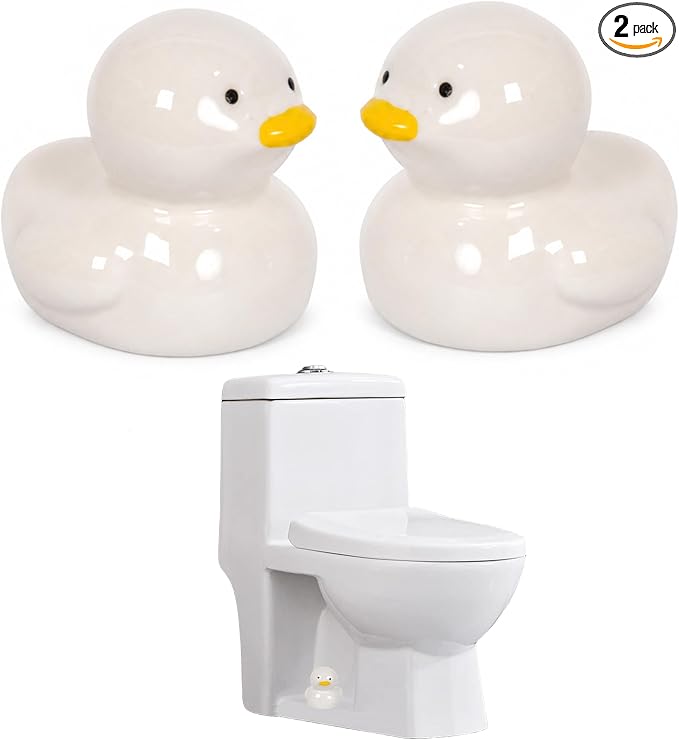 Duck Toilet Bolt Covers, Ceramic Toilet Bolt Caps by WANSHUNLMI