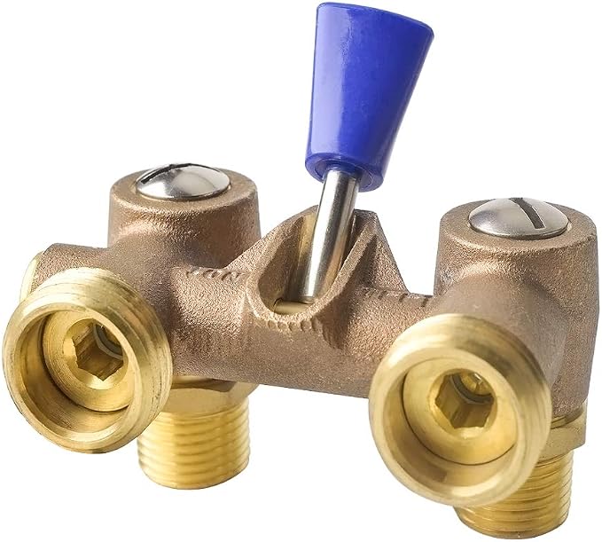 Washing Machine Shut Off Valve，1/2" Male Pipe Thread × 3/4" Outlet Hose Thread. by HYDROMASTER