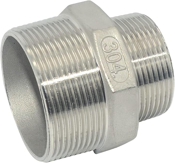 2" x 1-1/2" Male Threaded Reducing Nipple Fitting/Adapter, Stainless Steel - Image 4
