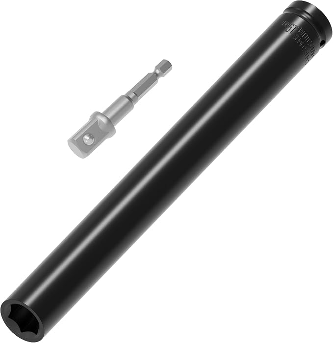1/2" Drive 19mm Socket Accessory Set, 12 Inch Length | Deep 6-Point Impact by FOCMKEAS