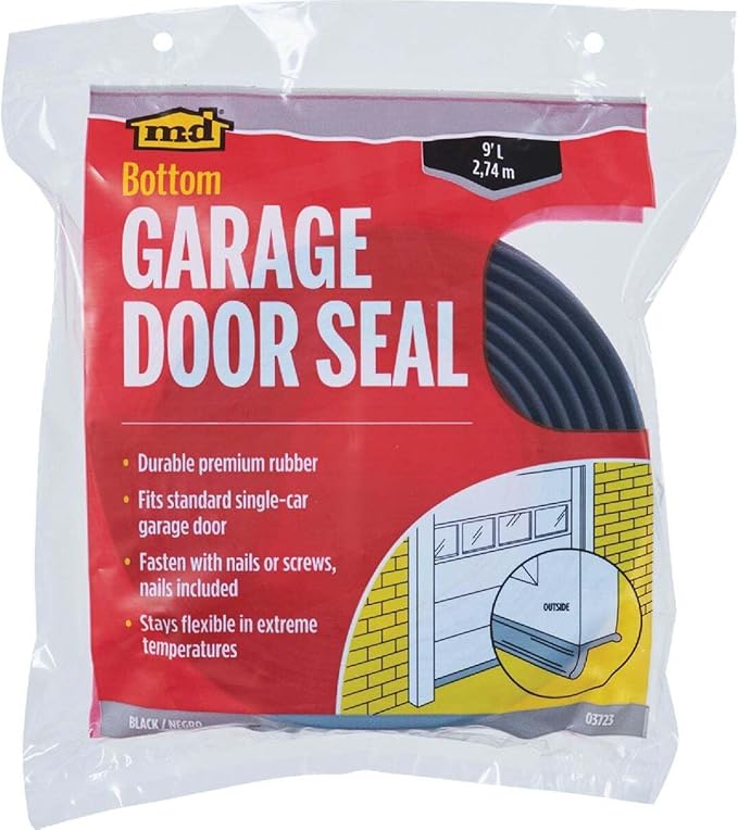 MD Building Garage Door Bottom Seal, 9ft x 2in x 1in | Premium Rubber - Image 7